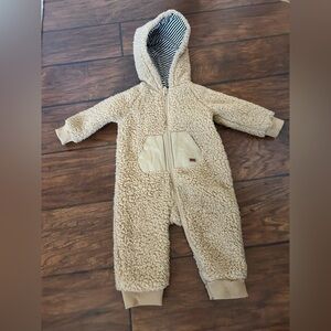 7 for all Mankind Baby Onesie Jumper Fleece Warm Winter Faux Fur Romper 6/9M